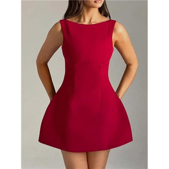 Round Neck Sleeveless Mini Dress - Picture 9 of 11